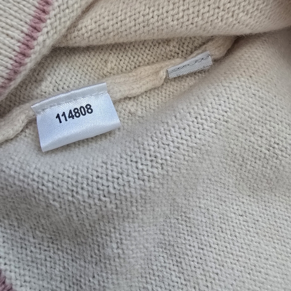 Ann Taylor Loft Pastel Sweater 50% Wool 10% Angora 5% Cashmere Bow Stripes P - Picture 6 of 6